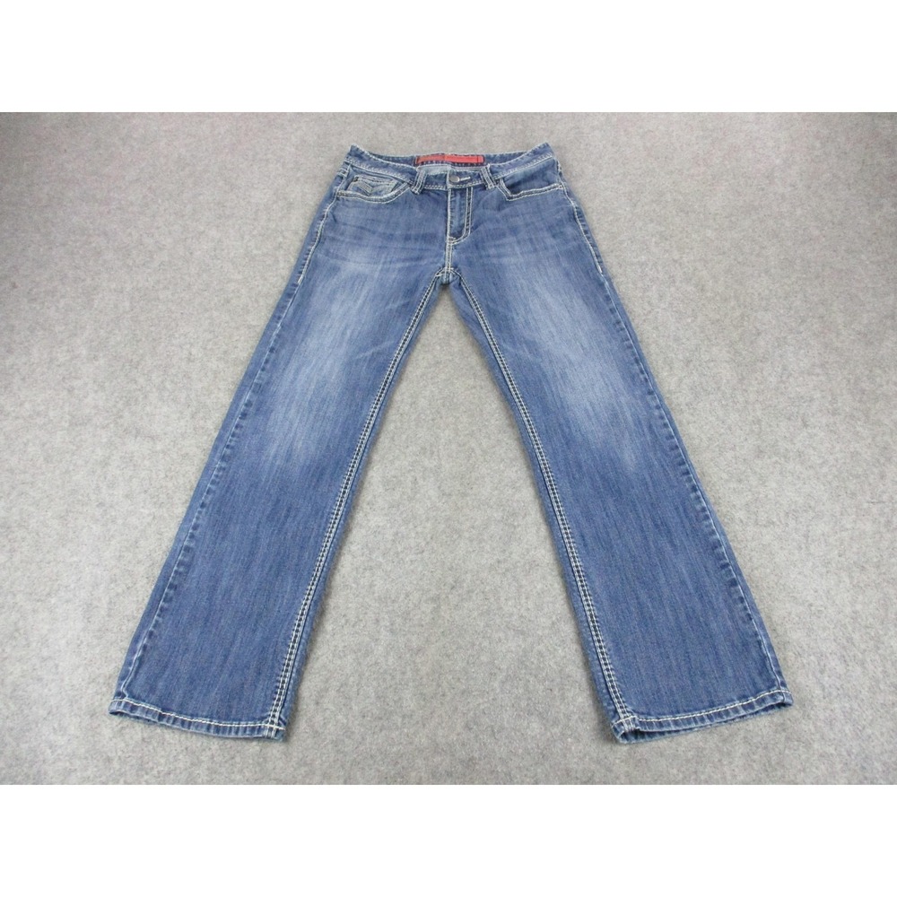 Rock & Roll Cowboy Jeans Mens 30x29* Blue Double Barrel Straight Denim Western